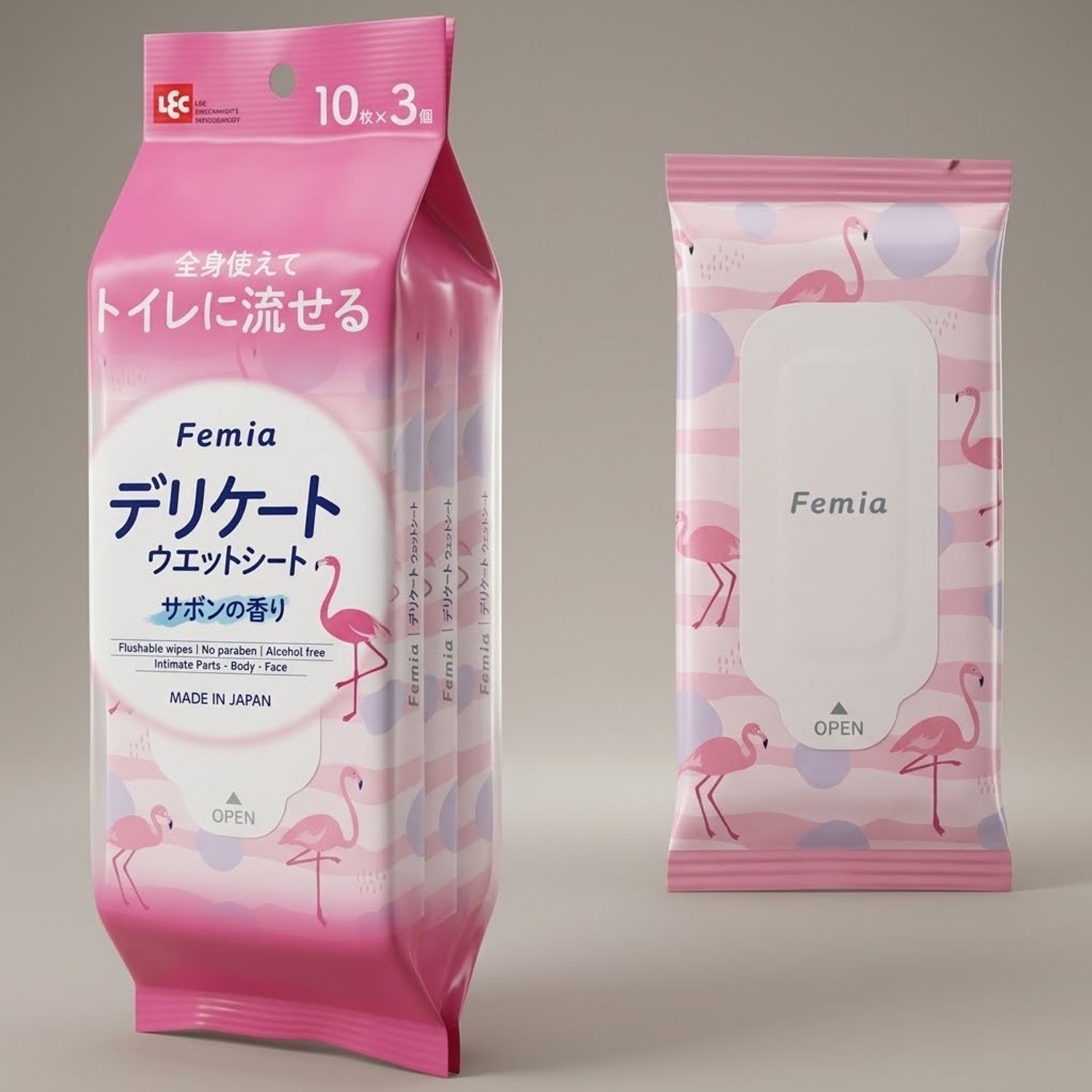Femia Femwet Savon эмэгтэйчүүдийн салфетка 10 ширхэг × 3 уут