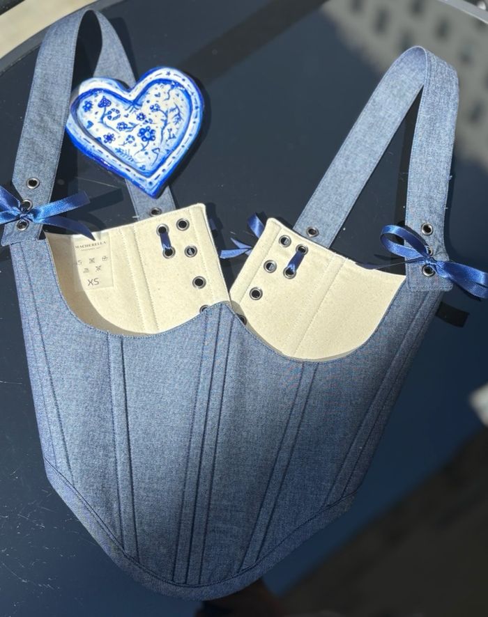 Denim underbust corset 