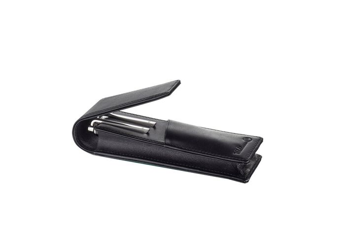 Waldmann leather pouch for 2 pen Black 