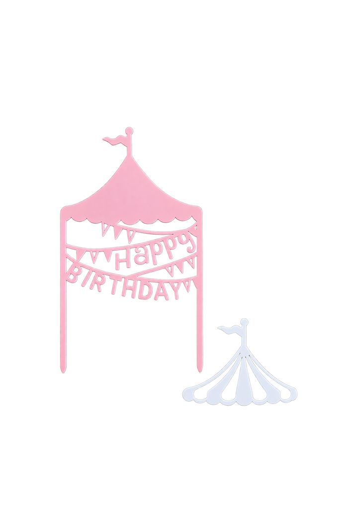 Pink Happy Birthday Carnival Cake Toppers