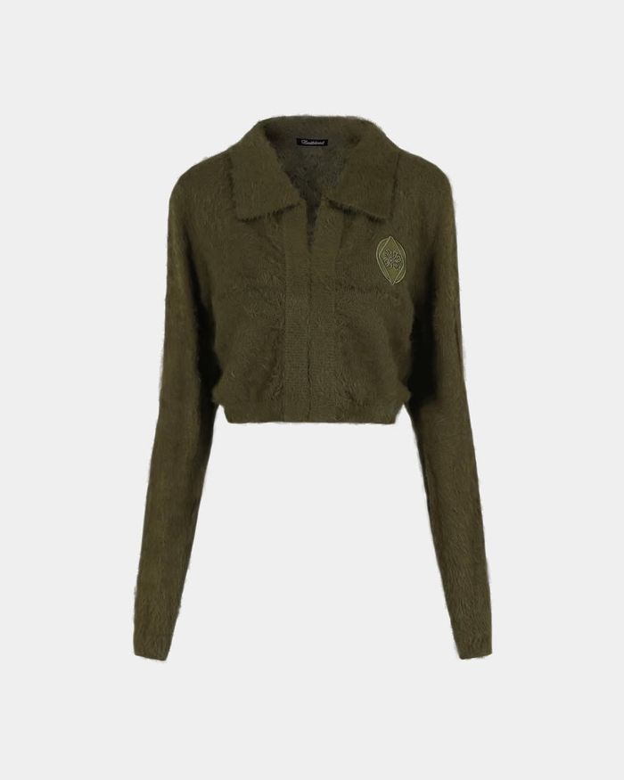 Rhombus Mohair Cardigan - Khaki