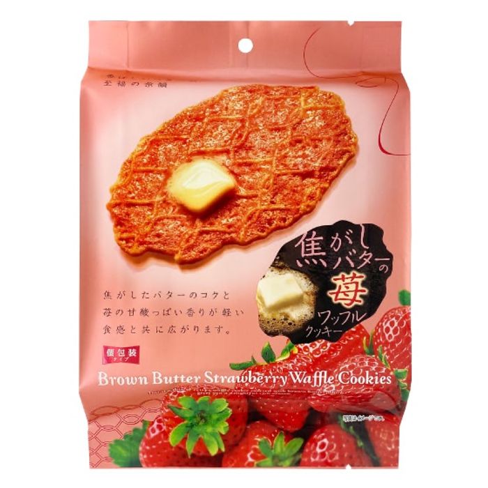 Цөцгийгөөр бүрсэн Гүзээлзгэнэтэй ваффл/Brown butter Strawberry Waffle Cookie 8PC
