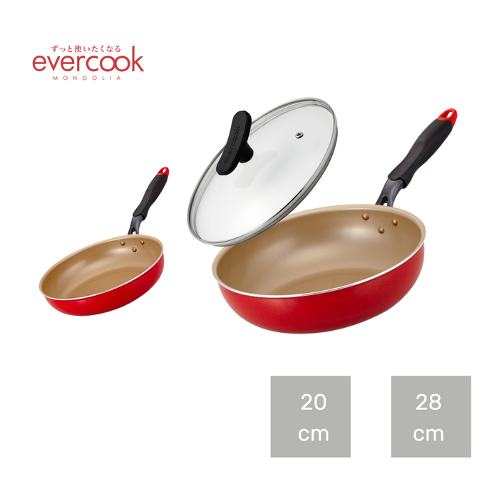 EVERCOOK Хос хайруулын тавгийн сет : 20см болон 28см хайруулын таваг 