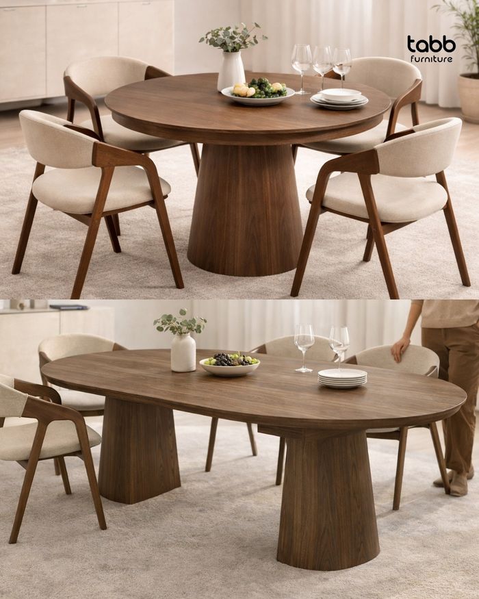 ROUND EXTENDABLE TABLE 115-185cm