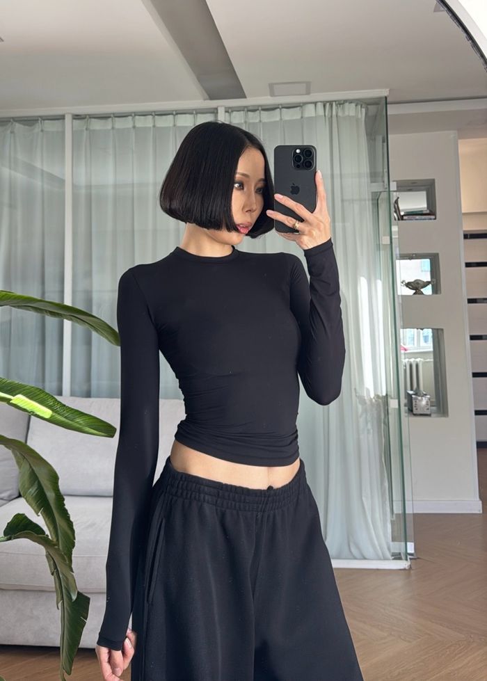 Seamless Stretch Top /Black/