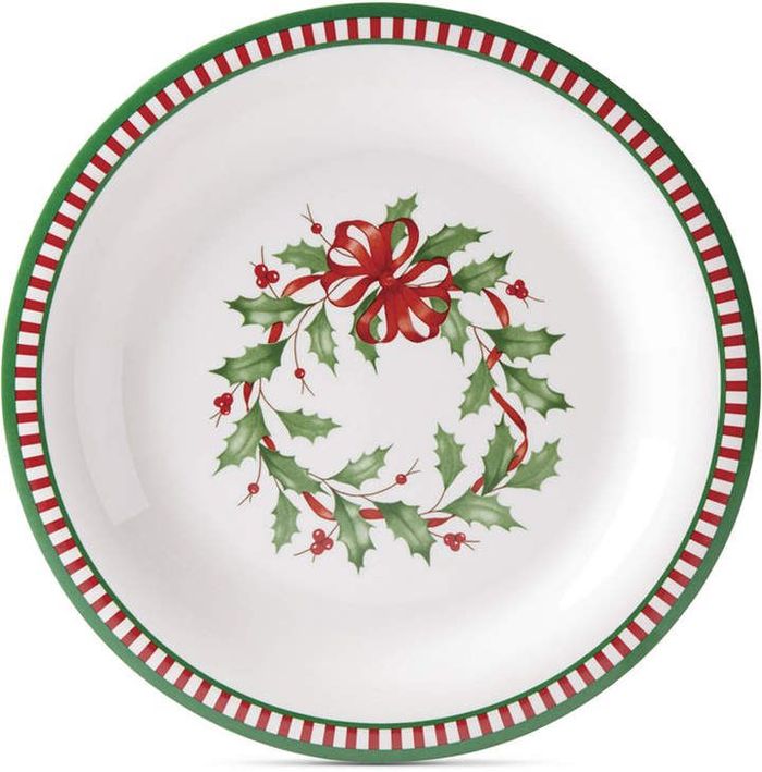 STRIPE DINNER HOLIDAY MELAMINE DW
