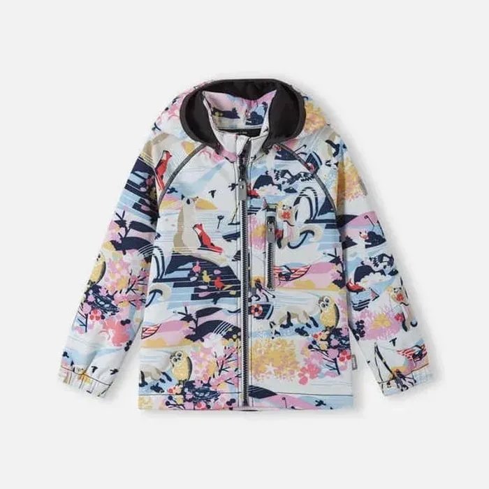 Softshell jacket, Vantti, floral pink