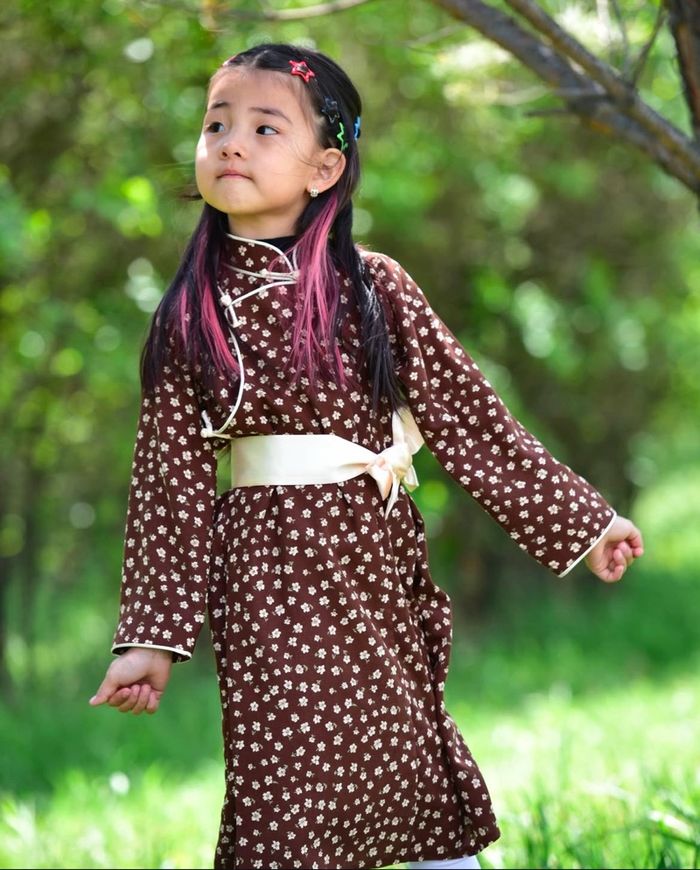 Доторгүй бор цэцэгтэй дээл