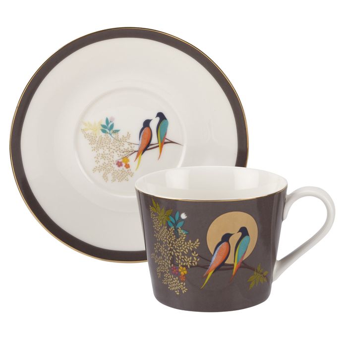 Tea Cup & Saucer Dark Gray 0.20L Sara Miller