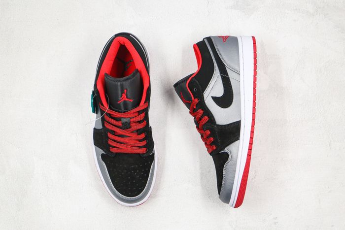 Jordan 1 Low Black Dark Grey Gym Red
