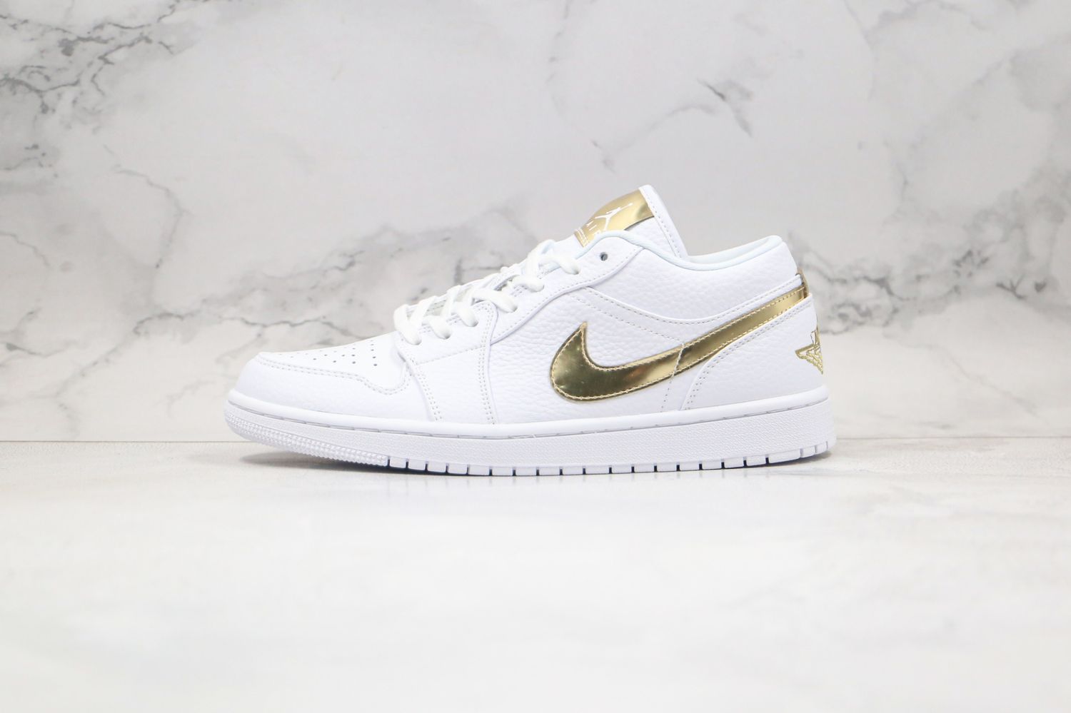 Jordan 1 Low White Metallic Gold (Women's)