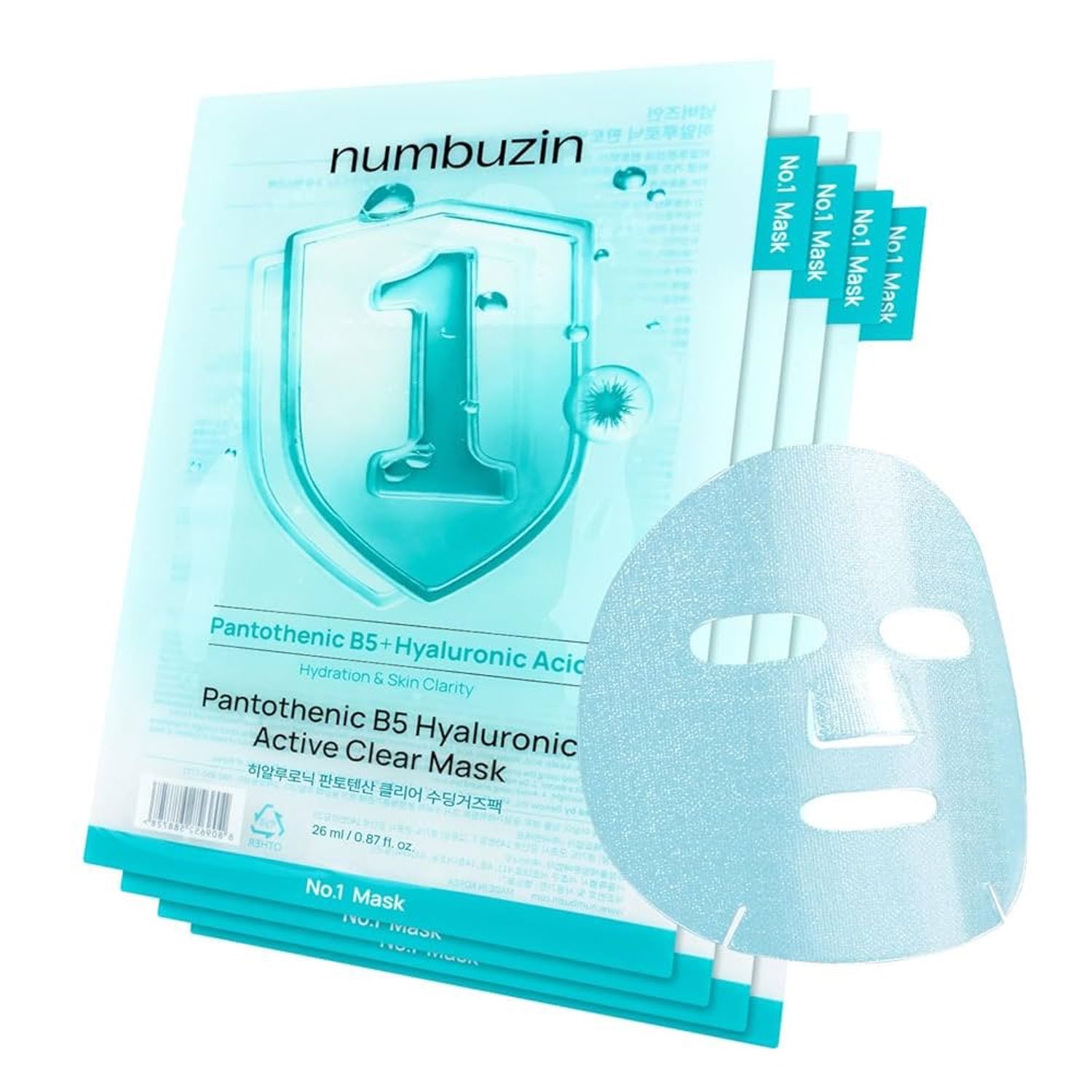 NUMBUZIN No. 1 Pantothenic B5 Hyaluronic Active Clear Mask Sheet 