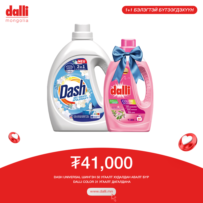 Dash Universal 50 Угаалт + Dalli Color 31 Угаалт