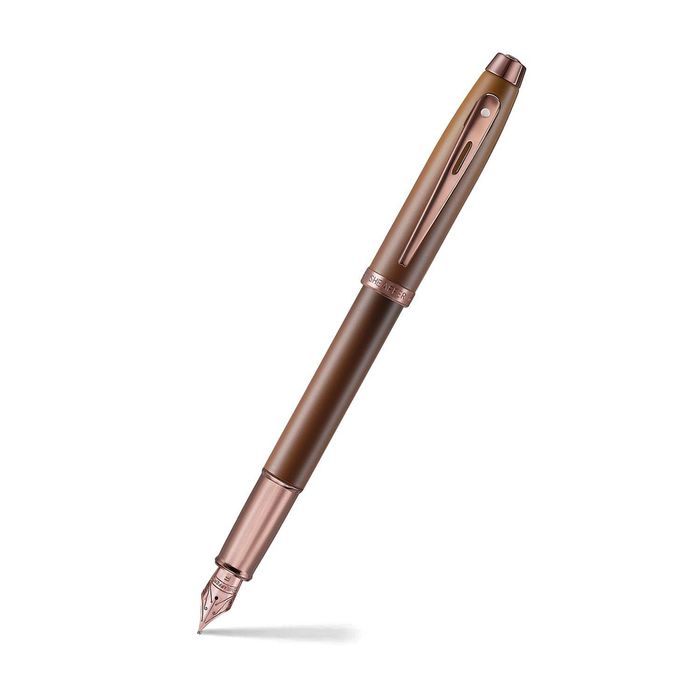 Sheaffer® 100 9374 Coffee Edition Matt Brown Fountain Pen with Regal Brown PVD Trims-M 