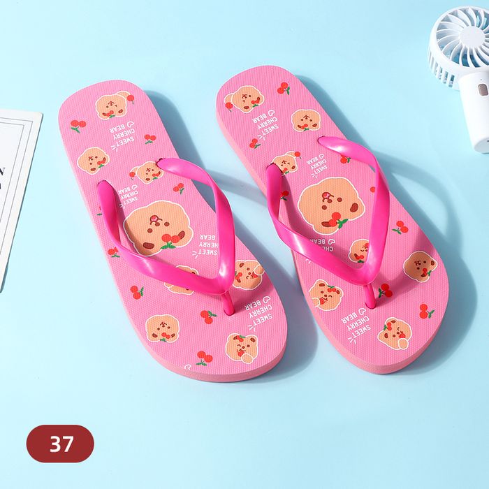 Cherry Bear Series Ladies Flip Flops (Pink 37)