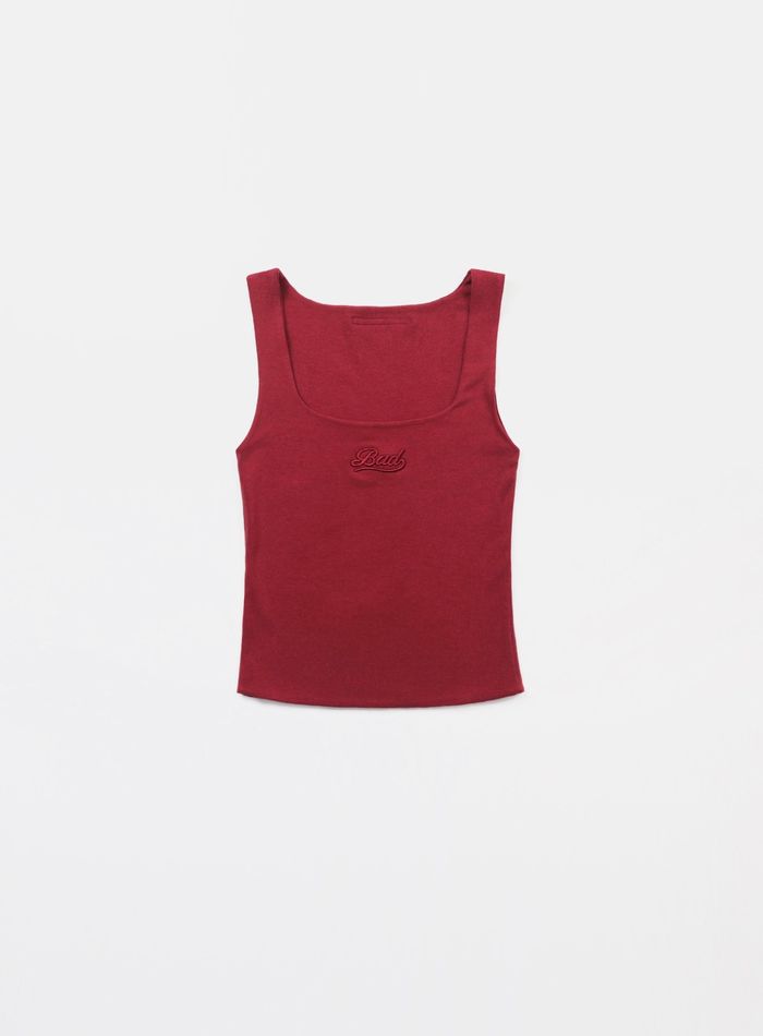 Beyond Soft Square Neck Tank - Carmine