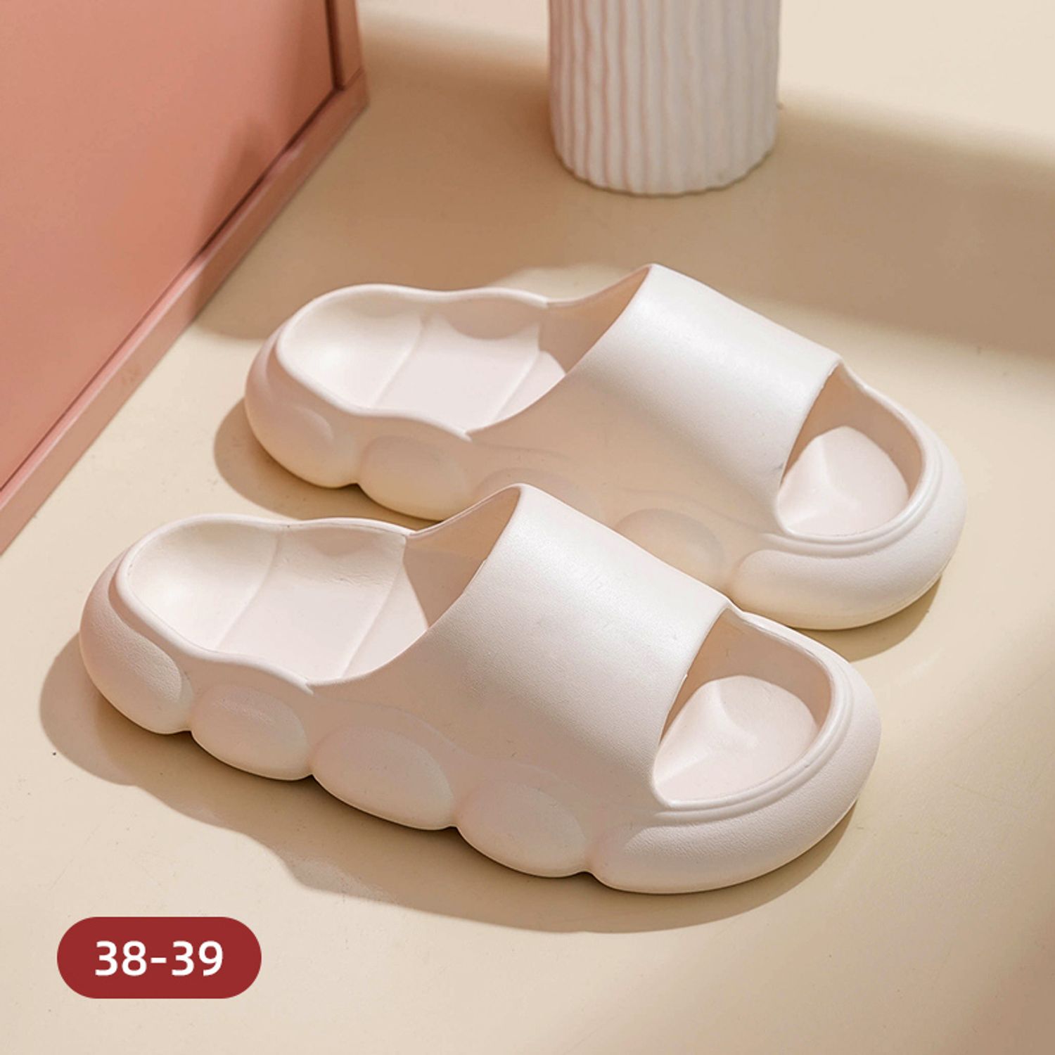 Cloud Series Thick-soled Slide Slipper for Ladies (Beige 38-39)