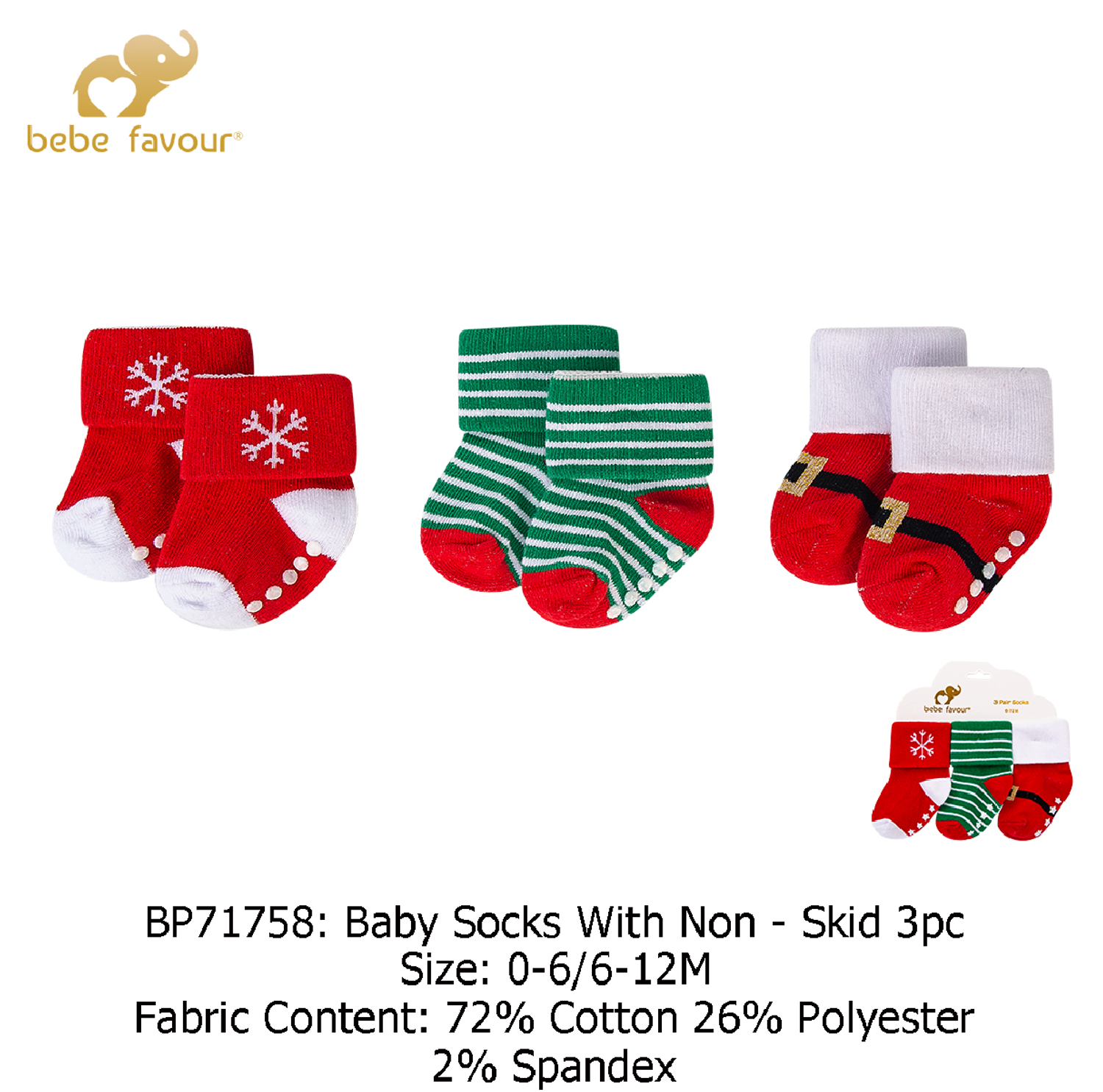 BEBE FAVOUR - Шинэ жилийн 3 хос оймс