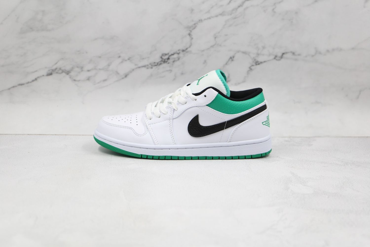 Jordan 1 Low White Lucky Green Black