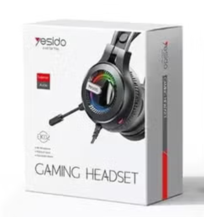 Yesido EK02 Wired HD Sound RGB 7 Color Breathing Light Gaming Headset Over-Ear