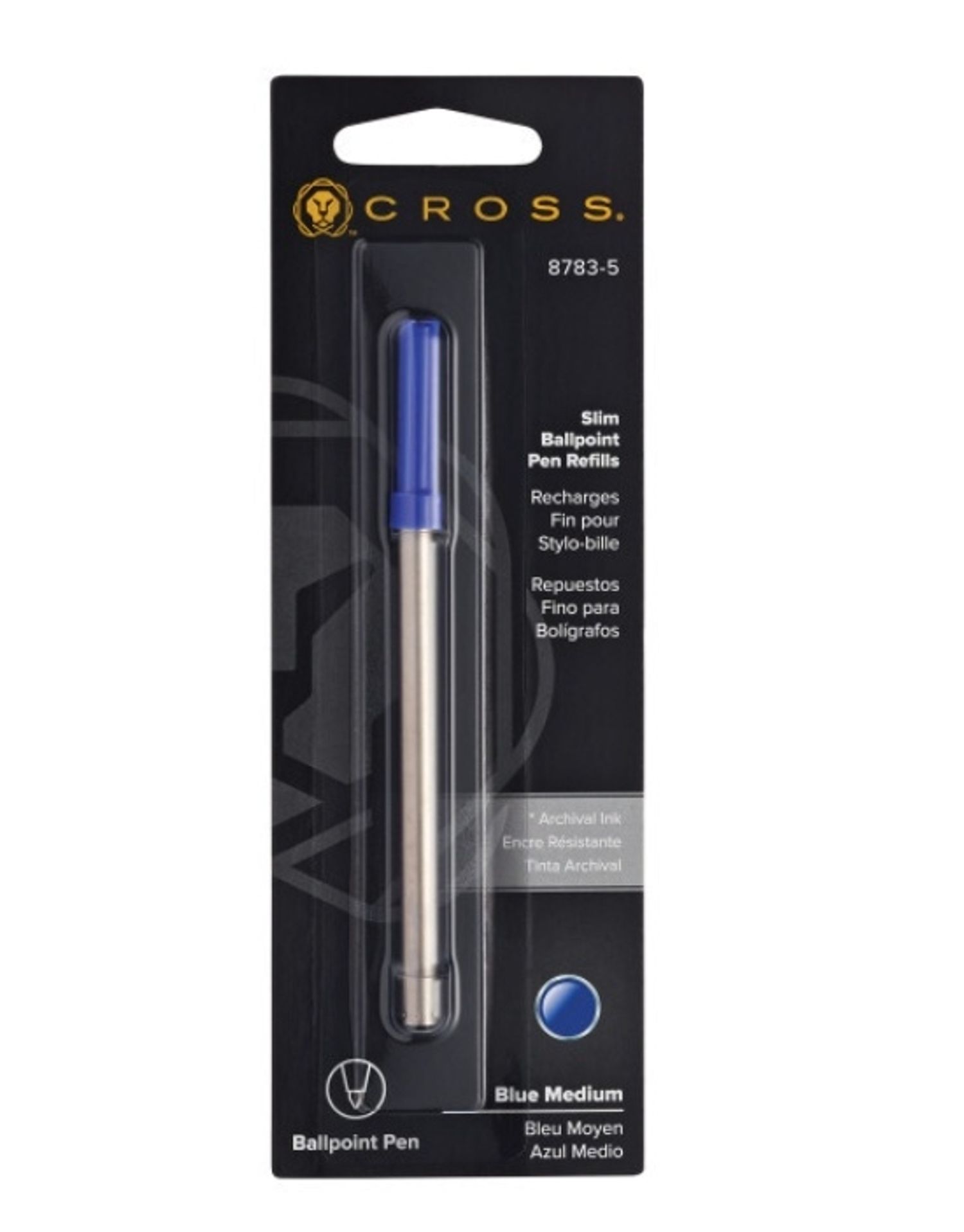 Slim Ballpoint Pen Refill - Black - Single Pack
