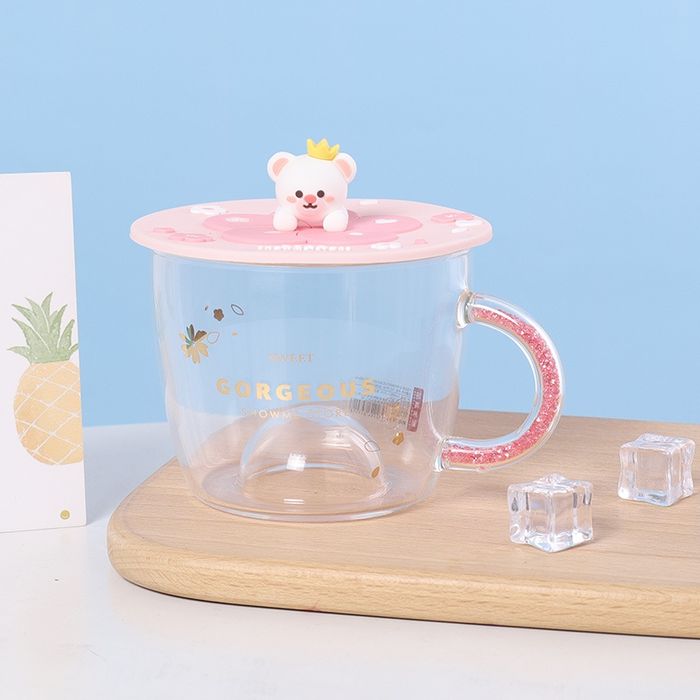 Sweet Pink Bear Series-Flower Paradise Glass(340ml)