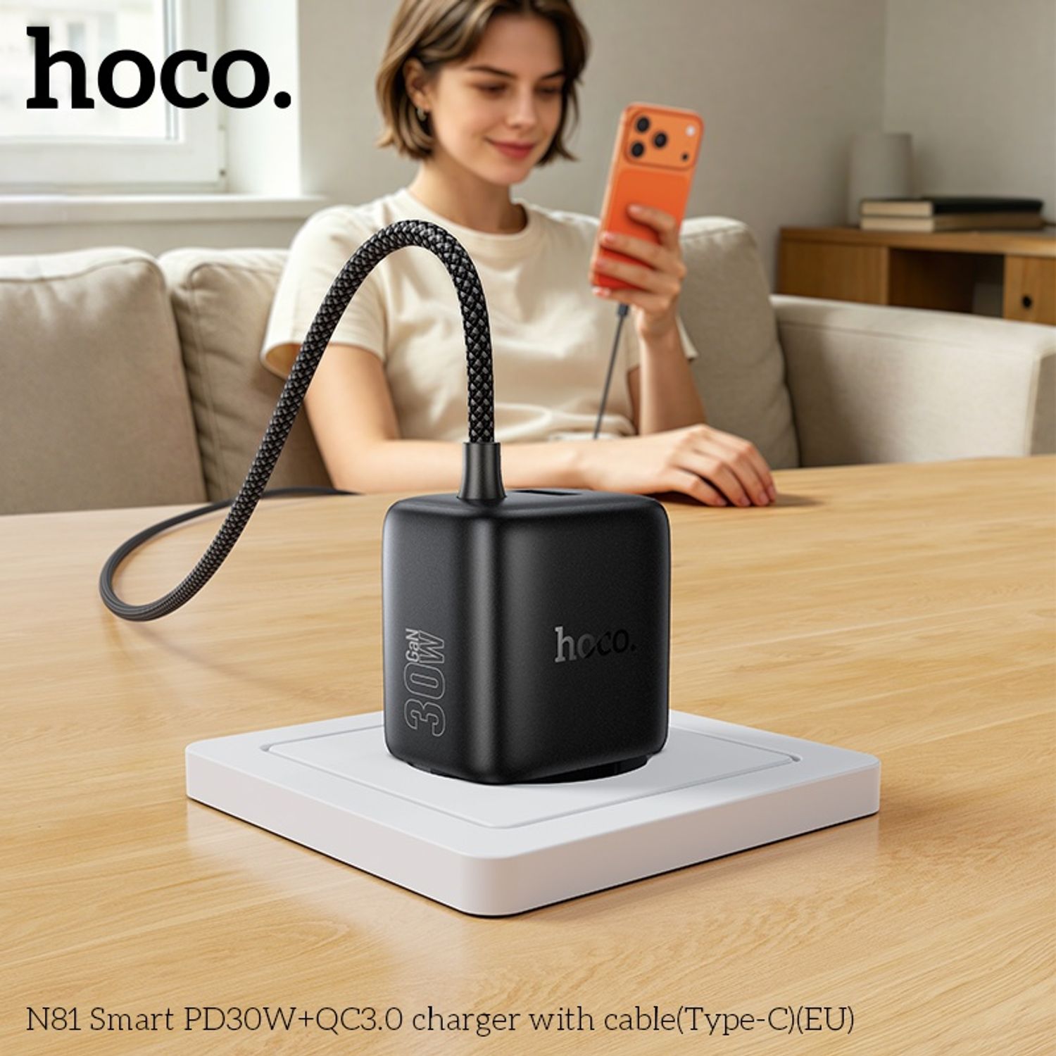 Hoco N81 Түргэн Цэнэглэгч (Type-C)(Евро)