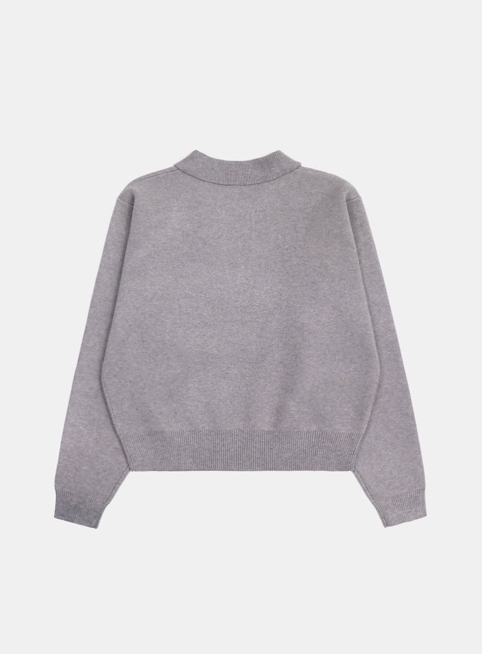 Heavy Weight Polo Pullover - Grey