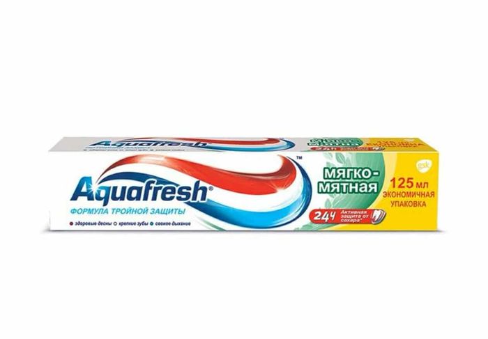 Aquafresh гурвалсан шүдний оо бүх төрөл