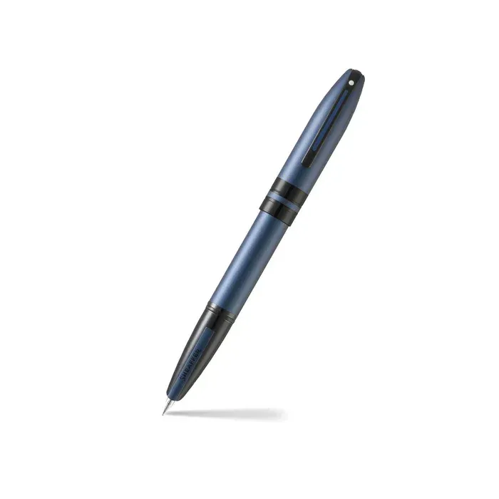 Sheaffer Icon Fountain Pen - Metallic Blue Lacquer Gloss Black PVD Trim