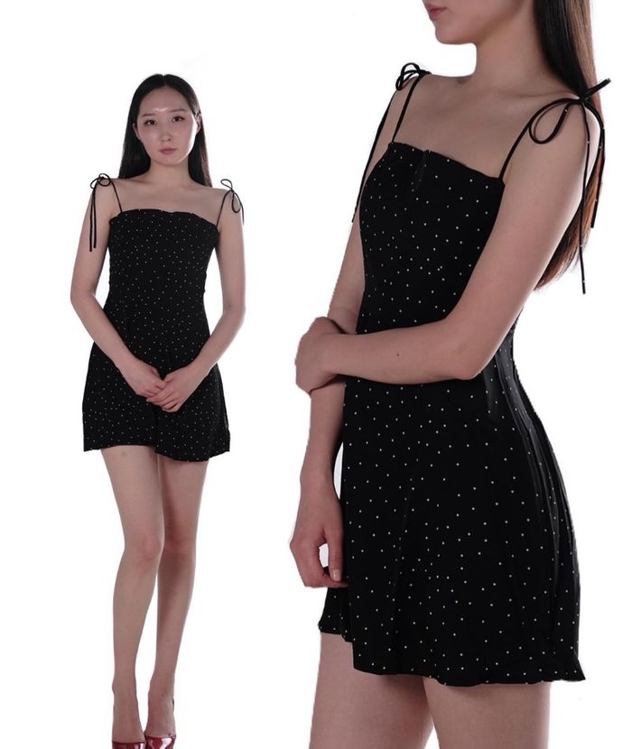 Цэгтэй хар зуны dress