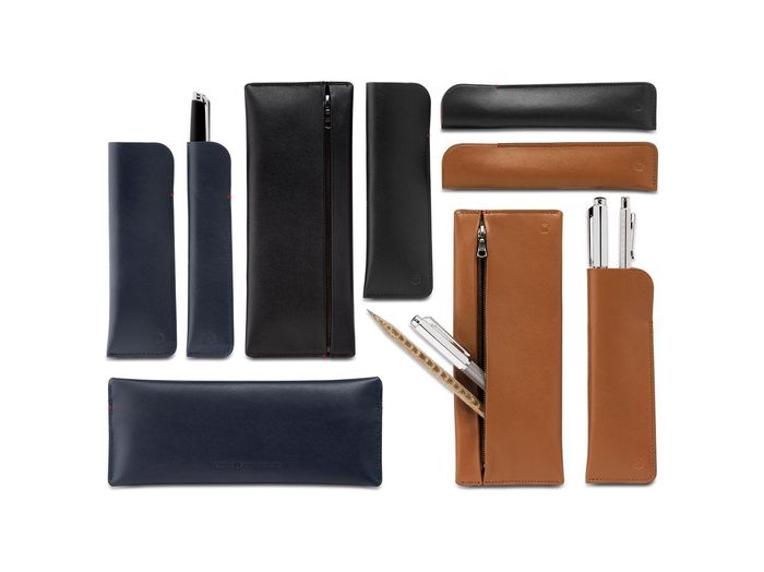 Caran d'Ache Case For 2 Black Leather Pen 