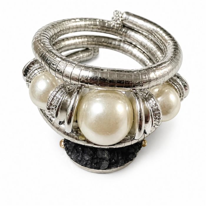 Coiled Pearl Bangle