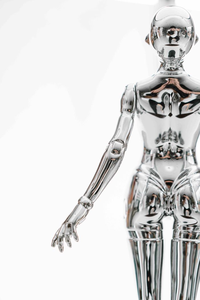 Female Metallic Abstract Figurine