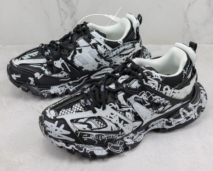 Balenciaga Track Graffiti Black White