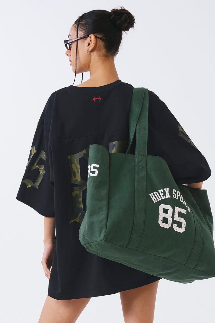 Sporty Cotton Big Shoulder Bag/Green/