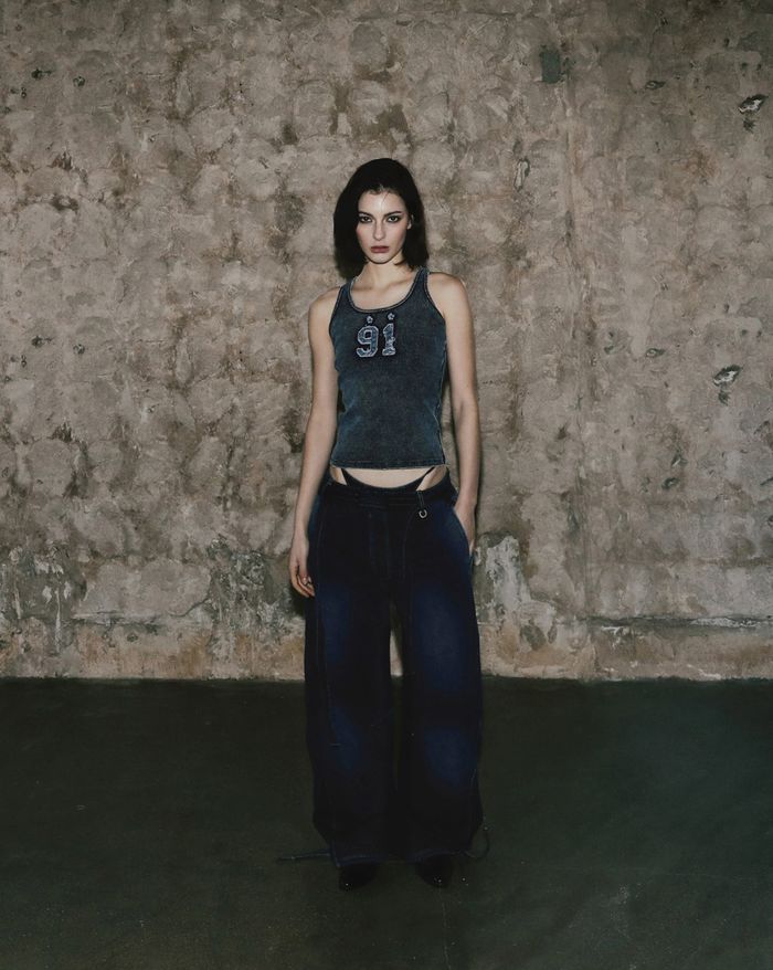 Billy Washed Denim Sweatpants - Blue