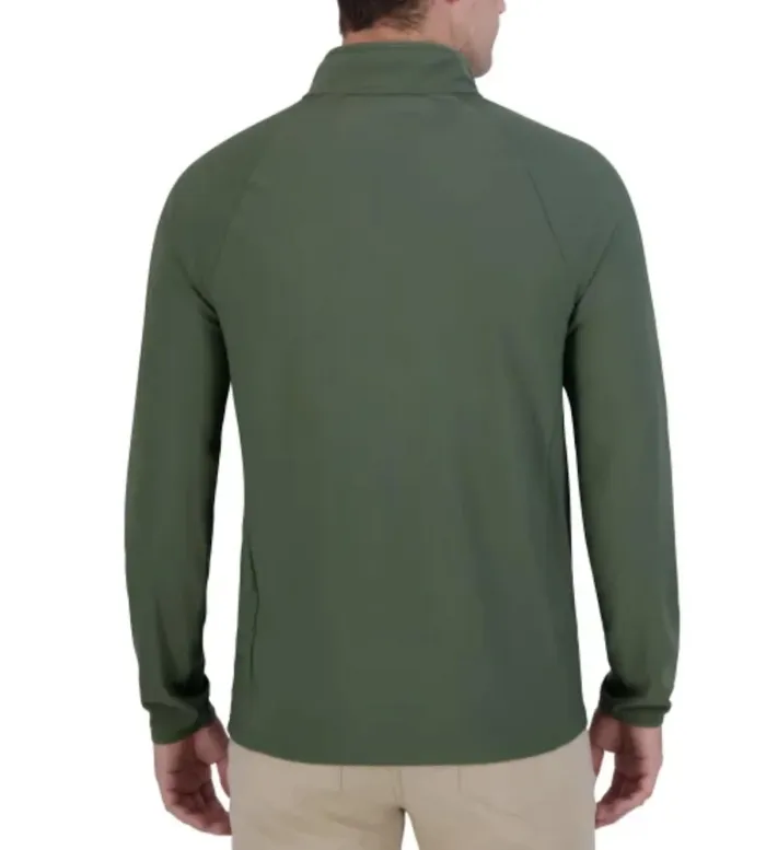 Ben Sherman Sport Men's Active Stretch 1/4 Zip Long Sleeve Shirt, Green, Size M