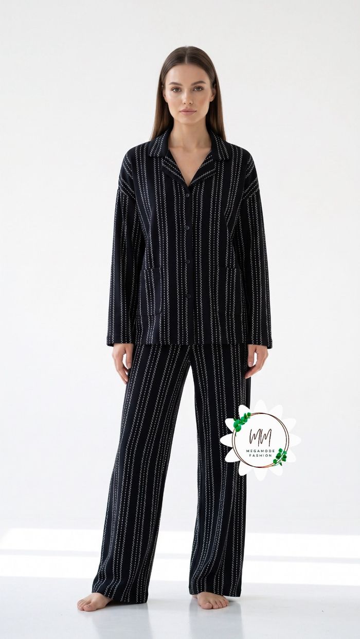 Women Black Cotton pajama