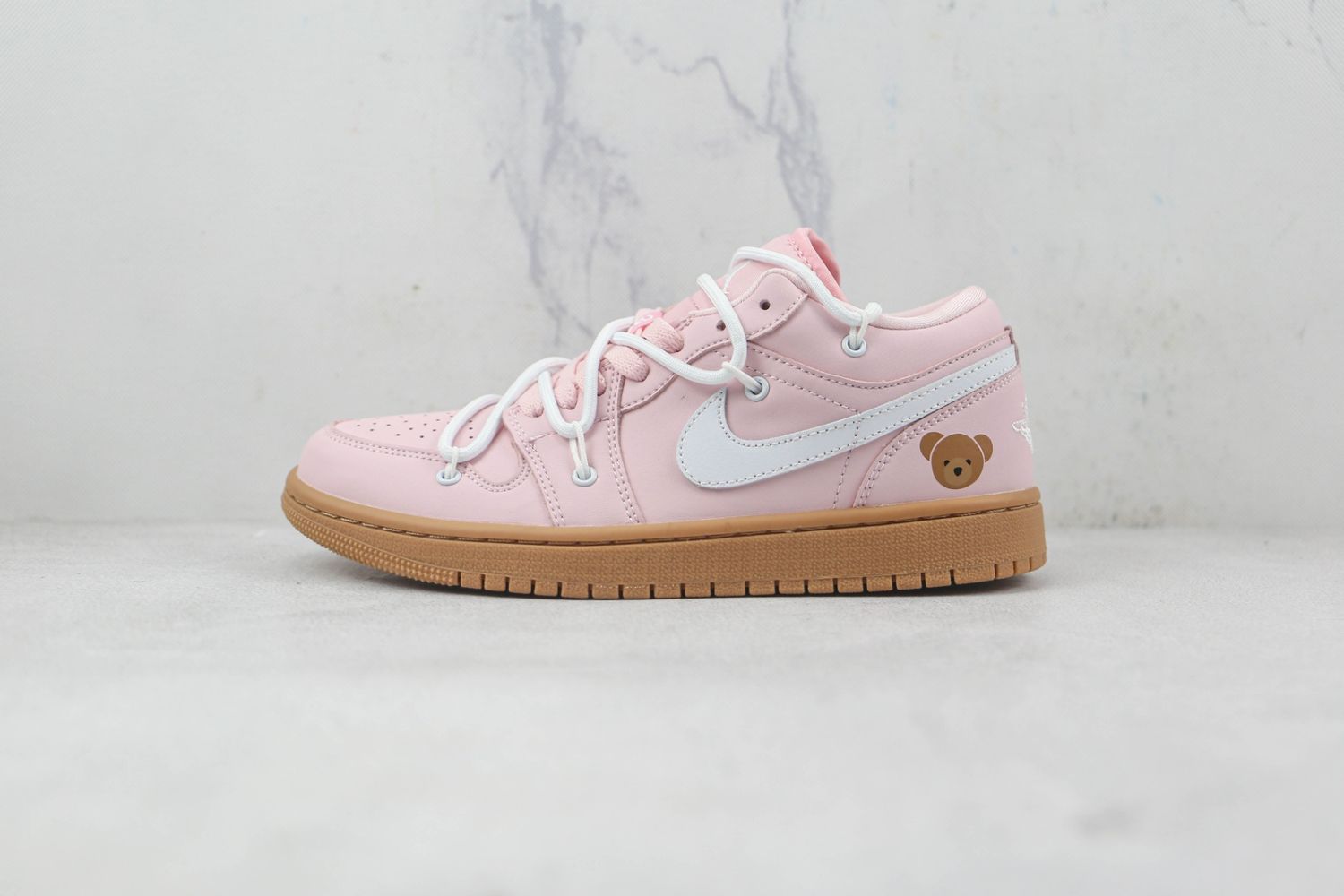 Custom Air Jordan 1 Low Arctic Pink White-Gum Light Brown 