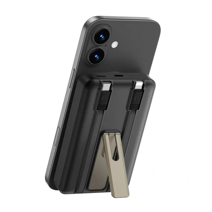 WiWU Elite Power Bank Wi-P056 10000mAh Portable Power source with charger stand built-in cable