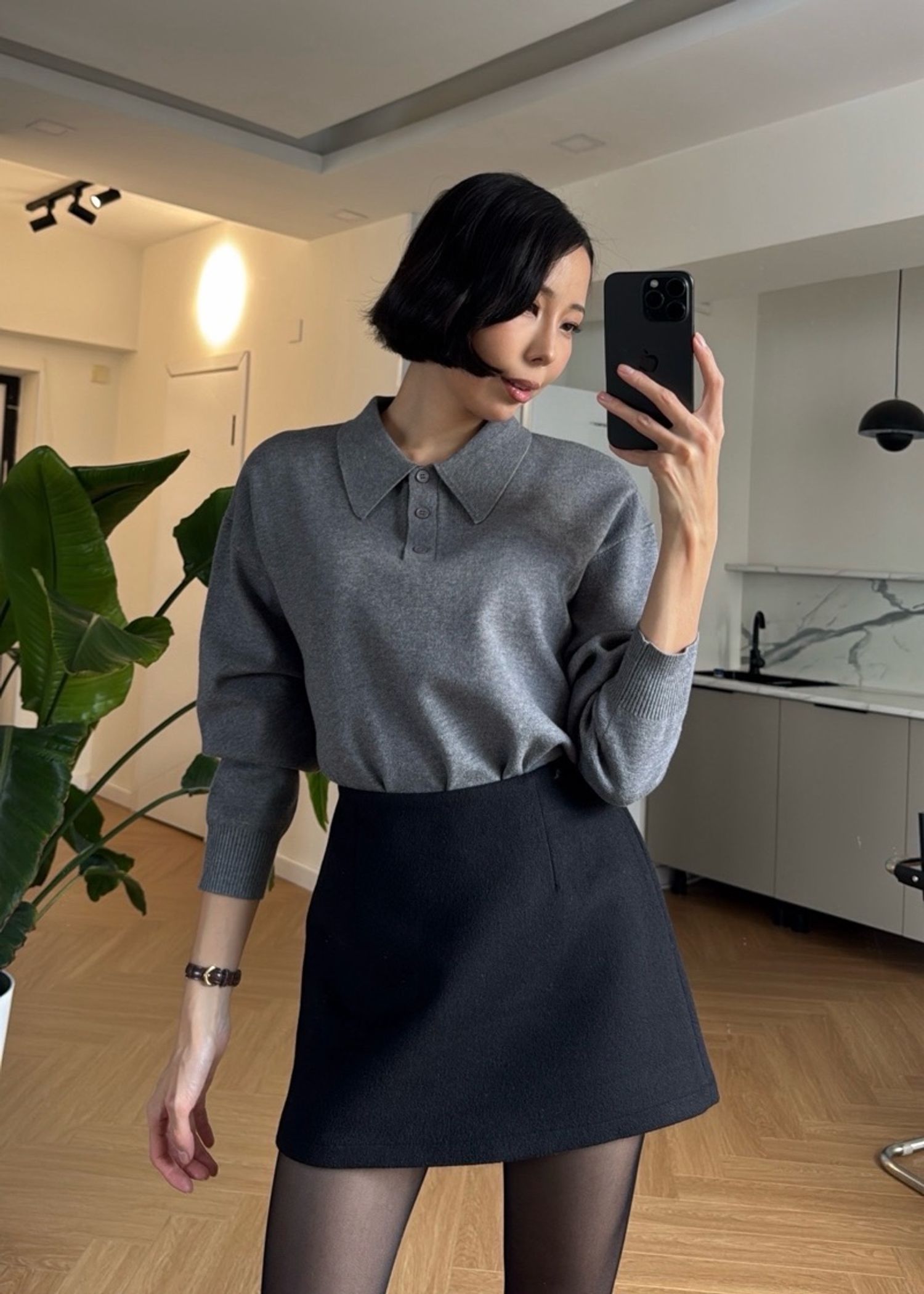 Polo Neck Pullover Sweater