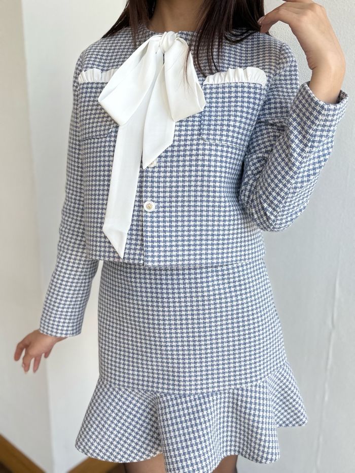 Тансаг цэнхэр твид хослол