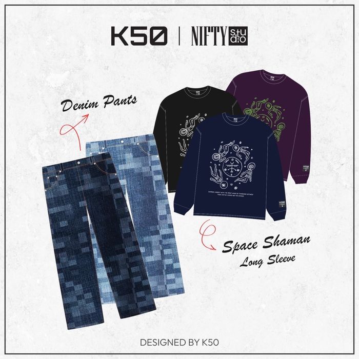 Mosaic denim pants  + Shaman Long Sleeve