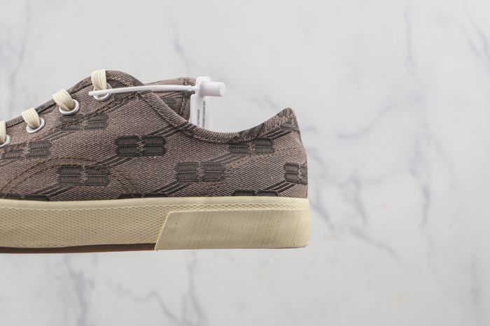Balenciaga Paris Low Top BB Monogram Dark Beige Brown 