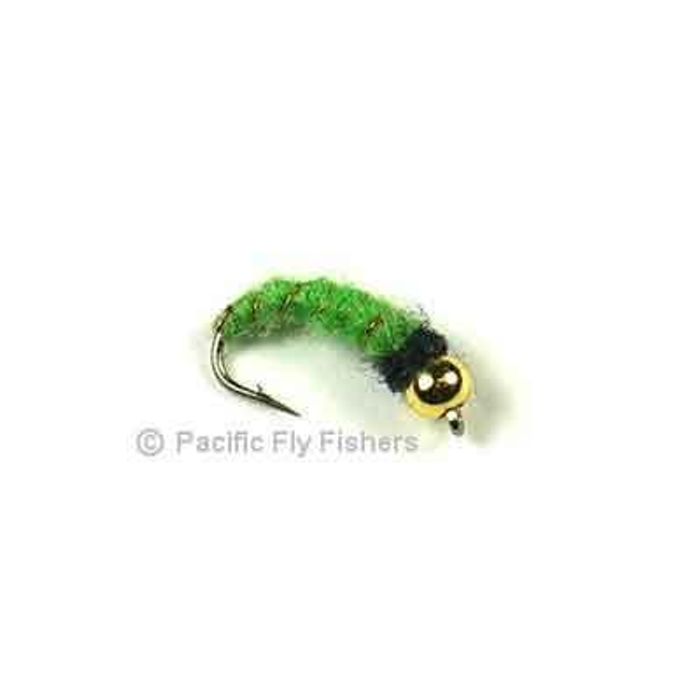 Caddis Larva Bead Bright Green 14