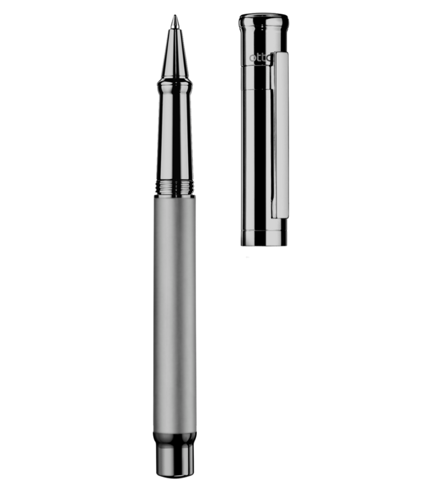 Otto-Hutt Design 04 Rollerball, "Ruthenium gray, Barrel Ruthenium plated matte, parts ruthenium plated shiny" 