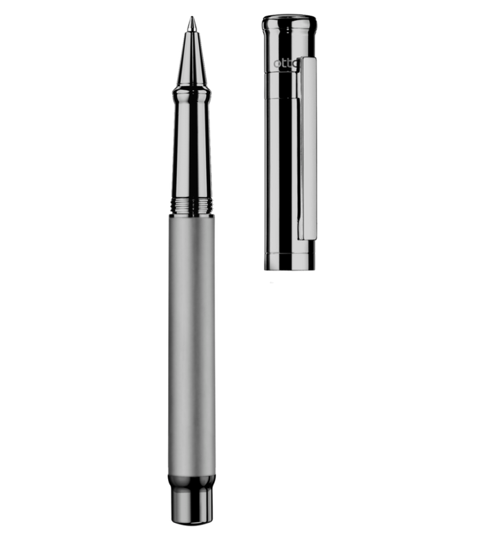 Otto-Hutt Design 04 Rollerball, "Ruthenium gray, Barrel Ruthenium plated matte, parts ruthenium plated shiny" 