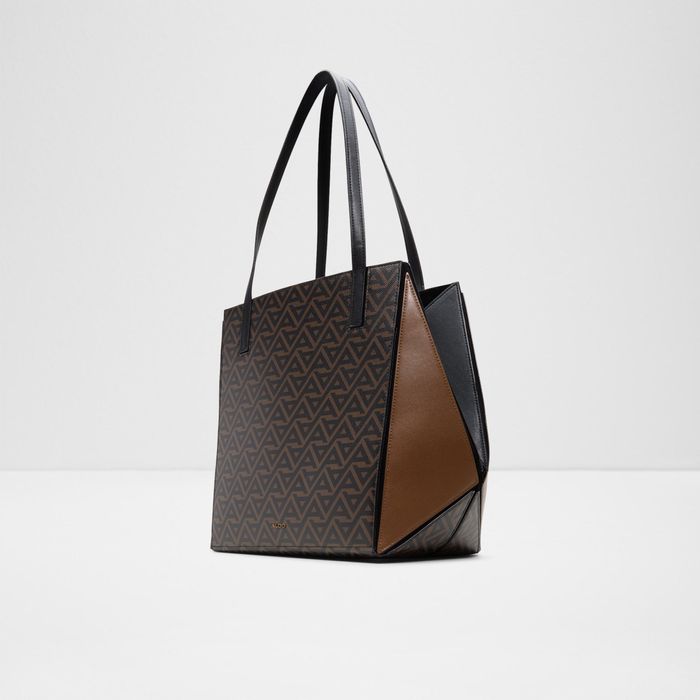 LARGEPRISMATOTE-203-Brown Primary - Multi-L City Handbags