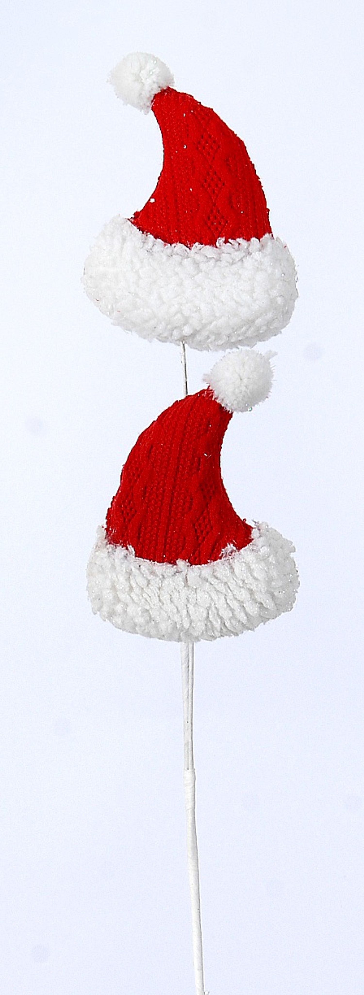 Branch w/red Santa hats